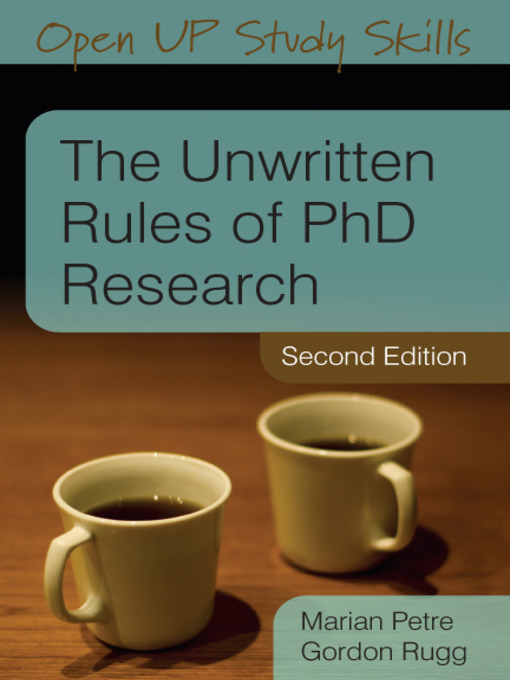 Title details for The Unwritten Rules of PhD Research by Marian Petre - Available